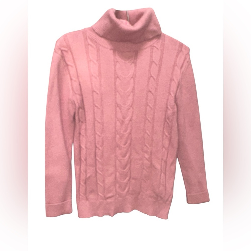 Chic Pink Cable‎ Knit Turtleneck Sweater